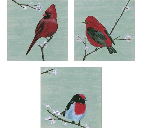 Bird & Blossoms 3 Piece Art Print Set by Melissa Wang