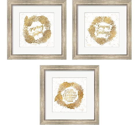 Merry Christmas 3 Piece Framed Art Print Set by Cindy Jacobs