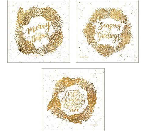 Merry Christmas 3 Piece Art Print Set by Cindy Jacobs