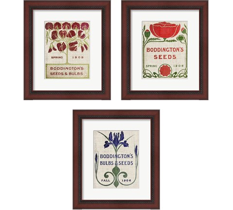Flower Seed Packs 3 Piece Framed Art Print Set by Vision Studio