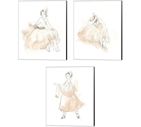 Blush & Grey Fashion 3 Piece Canvas Print Set by June Erica Vess