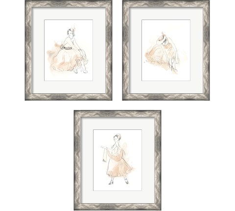 Blush & Grey Fashion 3 Piece Framed Art Print Set by June Erica Vess