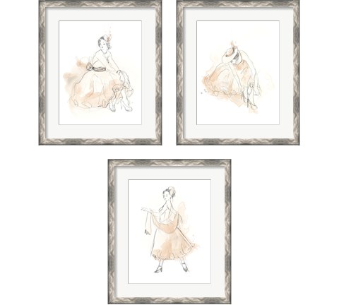 Blush & Grey Fashion 3 Piece Framed Art Print Set by June Erica Vess