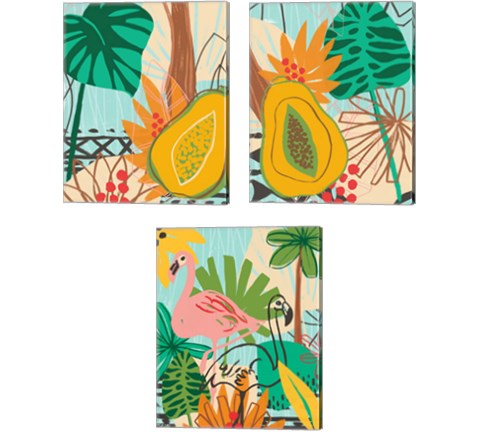 Graphic Jungle 3 Piece Canvas Print Set by June Erica Vess