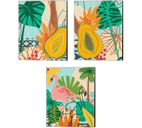 Graphic Jungle 3 Piece Canvas Print Set by June Erica Vess