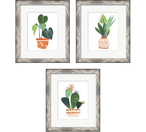 Happy Plants 3 Piece Framed Art Print Set by June Erica Vess
