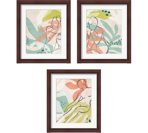 Tropical Nude 3 Piece Framed Art Print Set by June Erica Vess