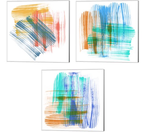 Color Swipe  3 Piece Canvas Print Set by Sharon Chandler