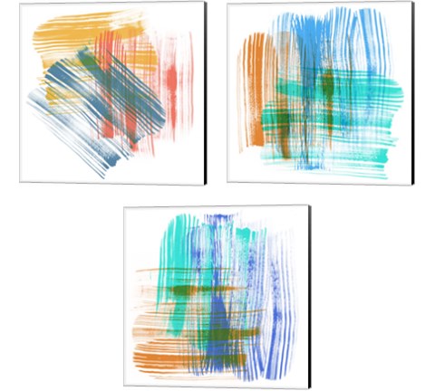 Color Swipe  3 Piece Canvas Print Set by Sharon Chandler