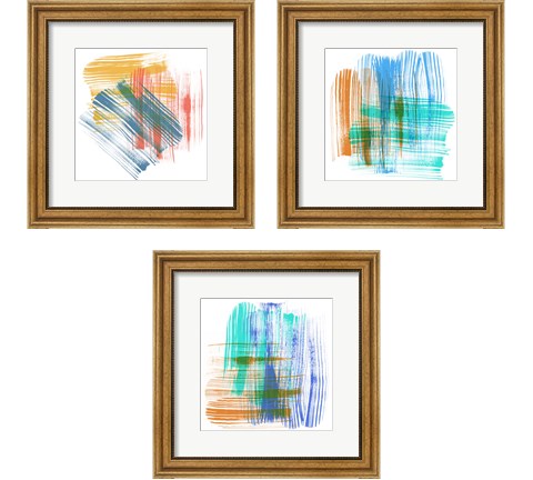 Color Swipe  3 Piece Framed Art Print Set by Sharon Chandler