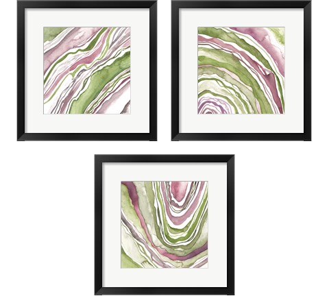 Up Close Agate 3 Piece Framed Art Print Set by Melissa Wang