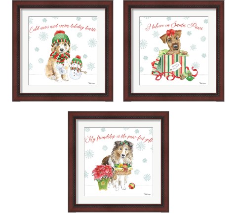 Holiday Paws 3 Piece Framed Art Print Set by Beth Grove