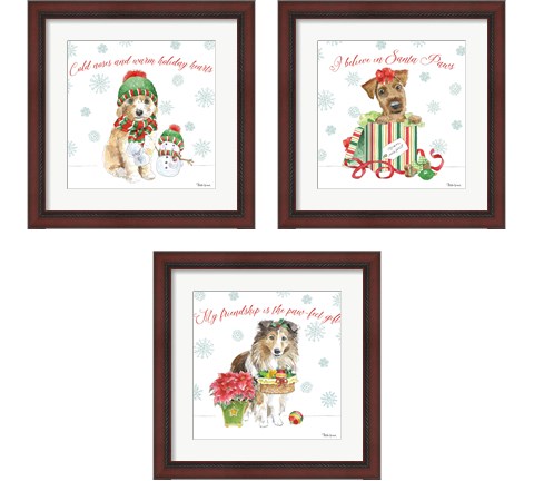 Holiday Paws 3 Piece Framed Art Print Set by Beth Grove