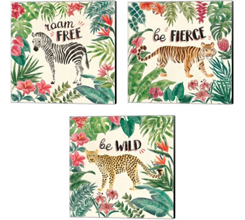 Jungle Vibes 3 Piece Canvas Print Set by Janelle Penner