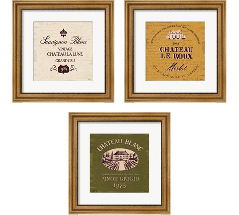 Wine Tasting 3 Piece Framed Art Print Set by Janelle Penner