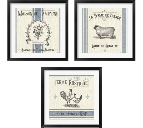French Farmhouse 3 Piece Framed Art Print Set by Pela Studio