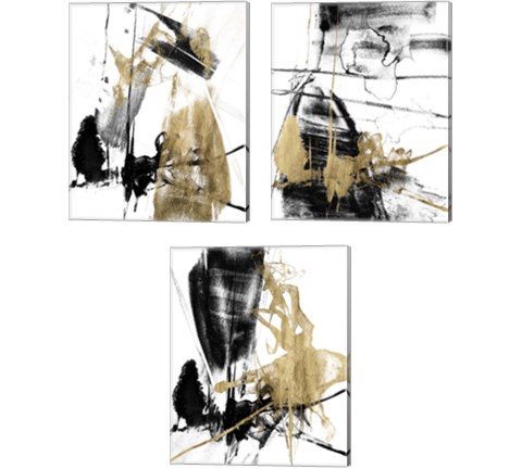 Glam & Black 3 Piece Canvas Print Set by Jennifer Goldberger