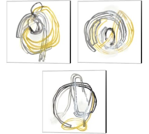 String Orbit 3 Piece Canvas Print Set by June Erica Vess