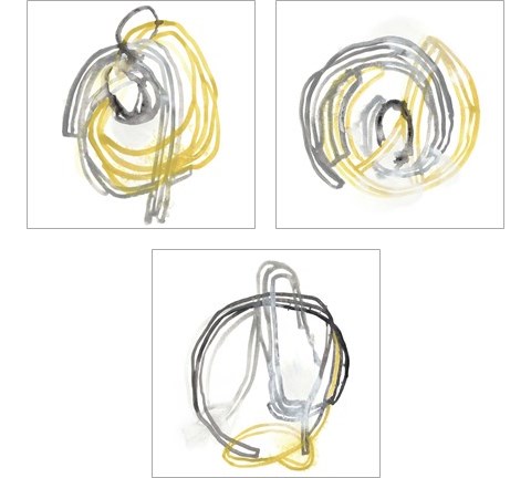 String Orbit 3 Piece Art Print Set by June Erica Vess