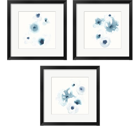 Protea Blue 3 Piece Framed Art Print Set by June Erica Vess