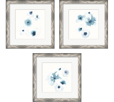 Protea Blue 3 Piece Framed Art Print Set by June Erica Vess