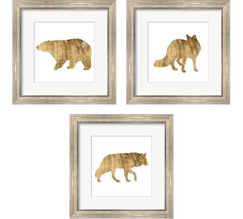 Brushed Gold Animals 3 Piece Framed Art Print Set by Grace Popp