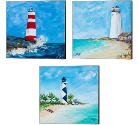 The Lighthouses 3 Piece Canvas Print Set by Julie DeRice
