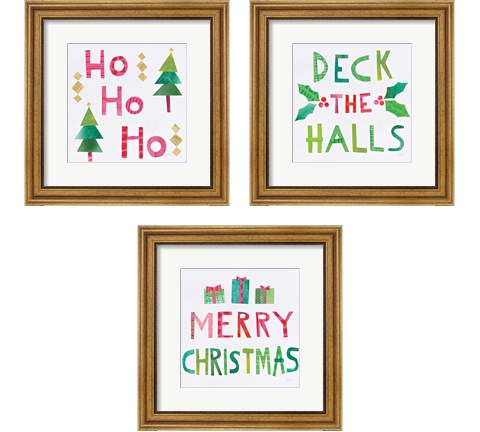 Christmas Collage 3 Piece Framed Art Print Set by Melissa Averinos