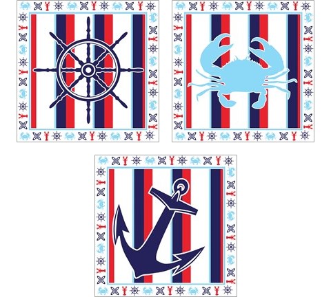 Ahoy 3 Piece Art Print Set by ND Art & Design