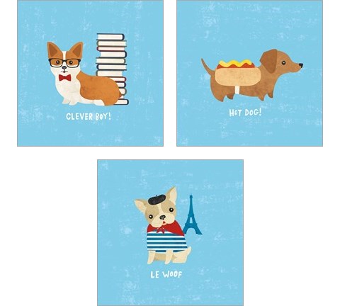 Good Dogs 3 Piece Art Print Set by Moira Hershey