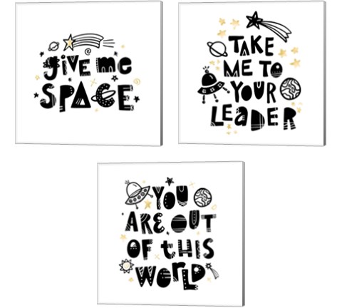 Give Me Space 3 Piece Canvas Print Set by Noonday Design