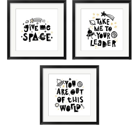 Give Me Space 3 Piece Framed Art Print Set by Noonday Design