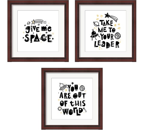 Give Me Space 3 Piece Framed Art Print Set by Noonday Design