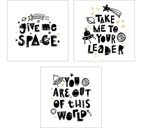 Give Me Space 3 Piece Art Print Set by Noonday Design