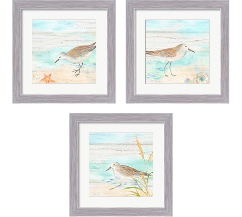 Sandpiper Beach 3 Piece Framed Art Print Set by Cynthia Coulter