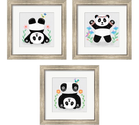 Tumbling Pandas 3 Piece Framed Art Print Set by Noonday Design