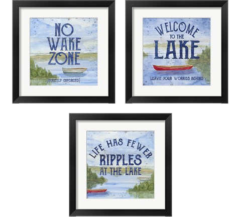 Lake Living Panel 3 Piece Framed Art Print Set by Tara Reed