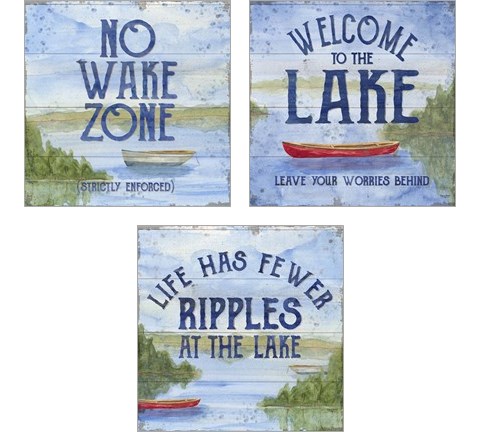 Lake Living Panel 3 Piece Art Print Set by Tara Reed