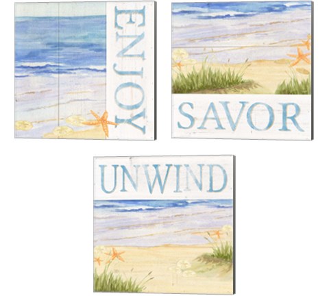Savor the Sea 3 Piece Canvas Print Set by Tara Reed
