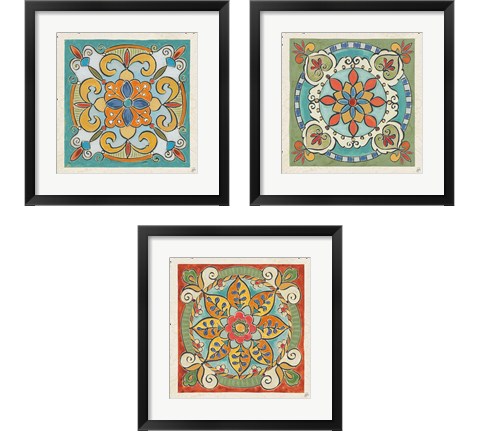 Mediterranean Flair  3 Piece Framed Art Print Set by Daphne Brissonnet