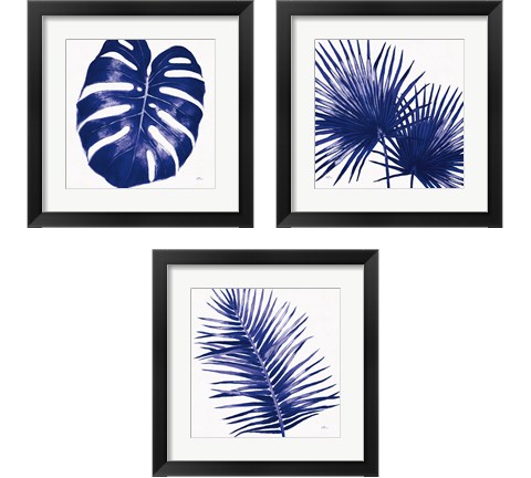 Welcome to Paradise Indigo 3 Piece Framed Art Print Set by Janelle Penner