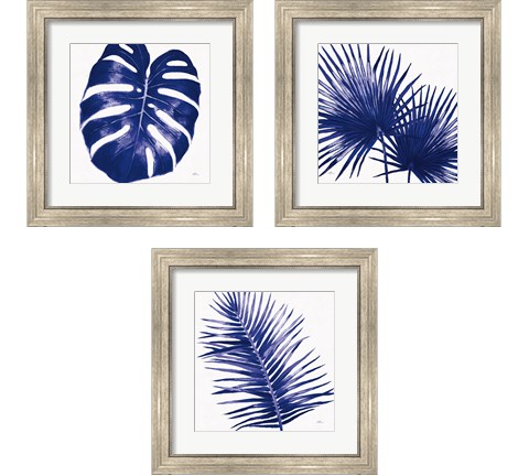 Welcome to Paradise Indigo 3 Piece Framed Art Print Set by Janelle Penner