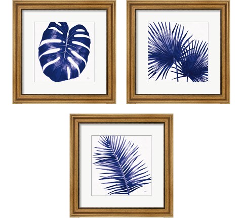 Welcome to Paradise Indigo 3 Piece Framed Art Print Set by Janelle Penner