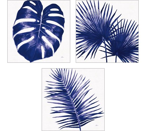 Welcome to Paradise Indigo 3 Piece Art Print Set by Janelle Penner
