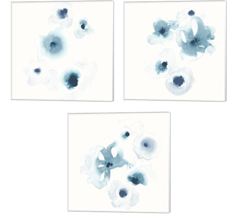 Protea Blue 3 Piece Canvas Print Set by June Erica Vess