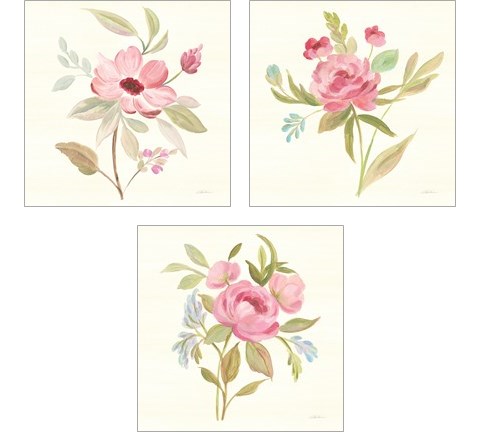 Petals and Blossoms 3 Piece Art Print Set by Silvia Vassileva