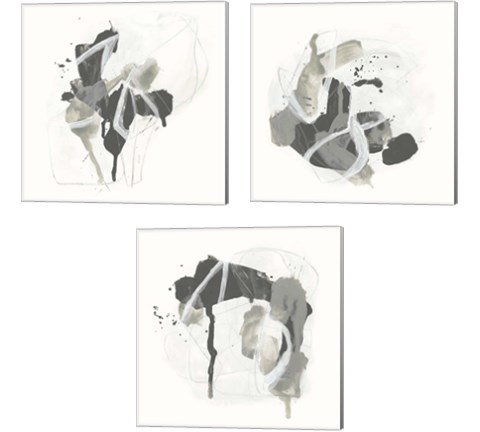 Monochrome Missive 3 Piece Canvas Print Set by June Erica Vess