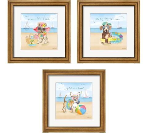 Summer Paws 3 Piece Framed Art Print Set by Beth Grove