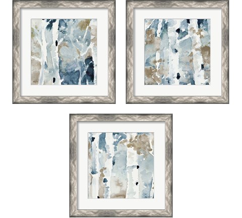 Blue Upon the Hill Square 3 Piece Framed Art Print Set by Lanie Loreth