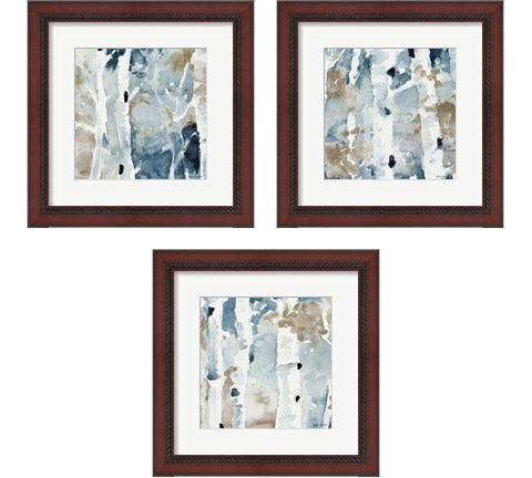 Blue Upon the Hill Square 3 Piece Framed Art Print Set by Lanie Loreth